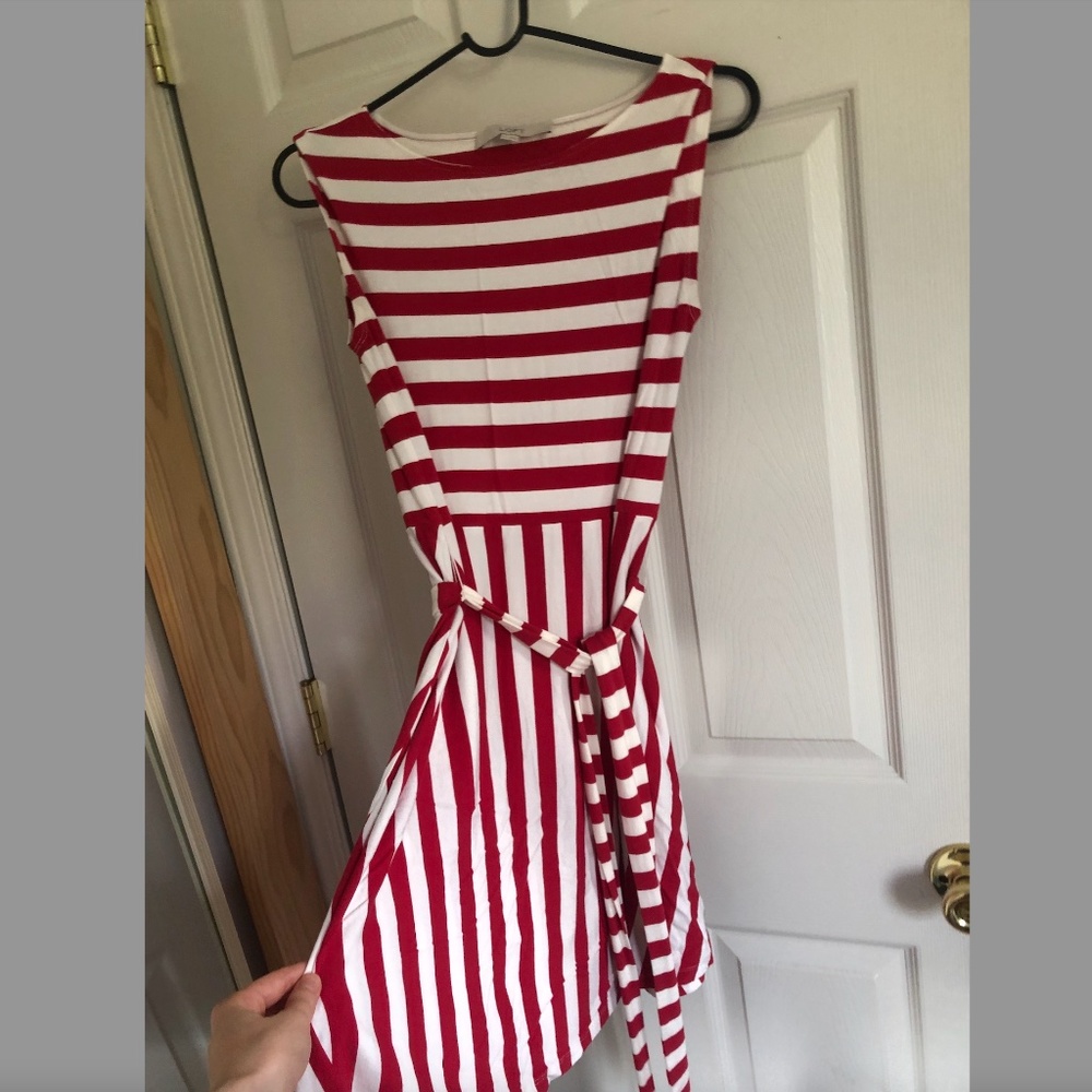 LOFT, Red & White Striped Summer Dress, Lightweight, Size 0